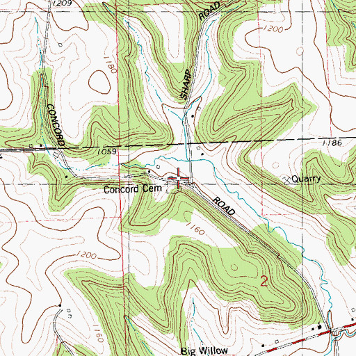 Topographic Map of Concord Church (historical), WI