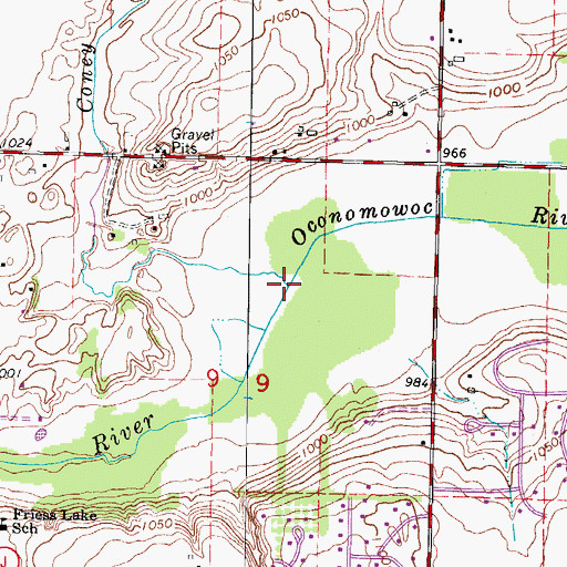Topographic Map of Coney River, WI