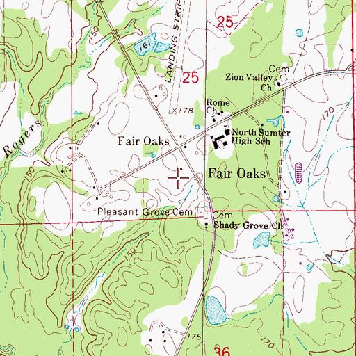 Topographic Map of Fair Oaks, AL