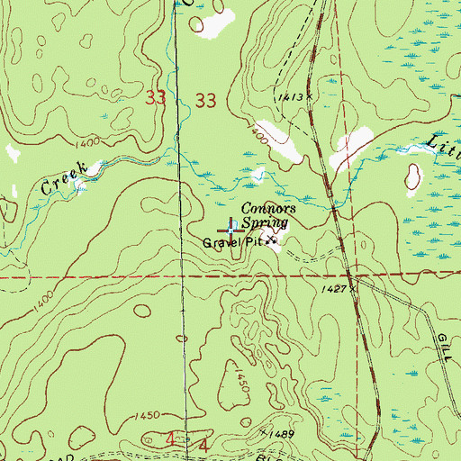Topographic Map of Connors Spring, WI