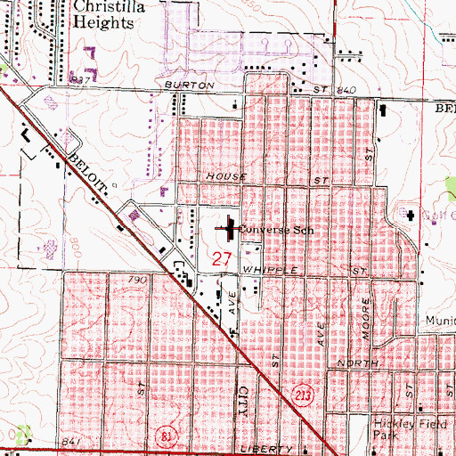 Topographic Map of Converse Elementary School, WI