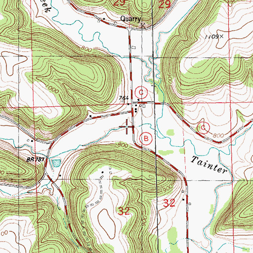 Topographic Map of Conway Valley, WI