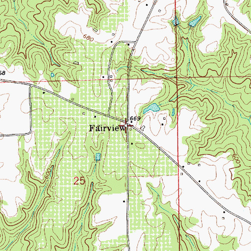 Topographic Map of Fairview, AL
