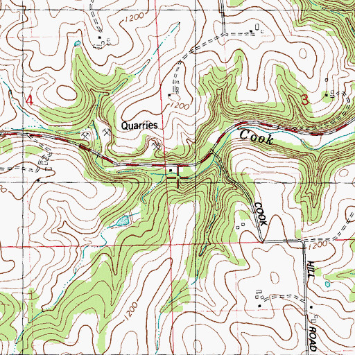 Topographic Map of Cook School, WI