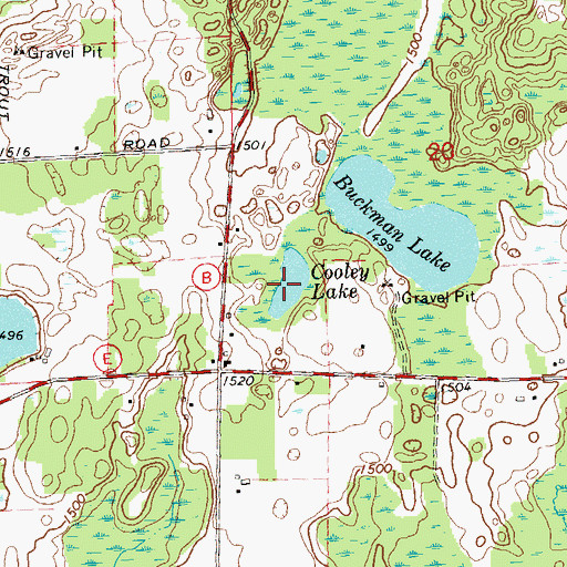 Topographic Map of Cooley Lake, WI