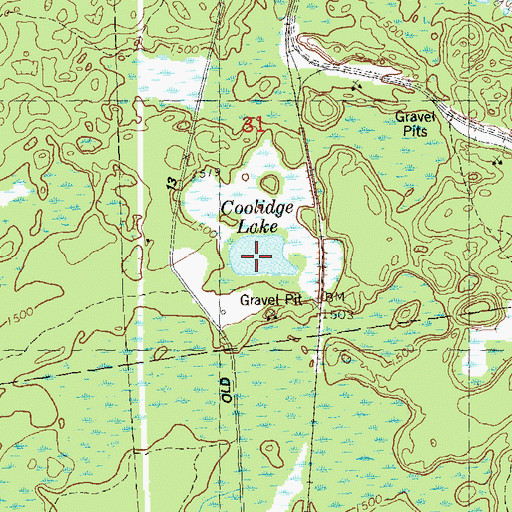 Topographic Map of Coolidge Lake, WI