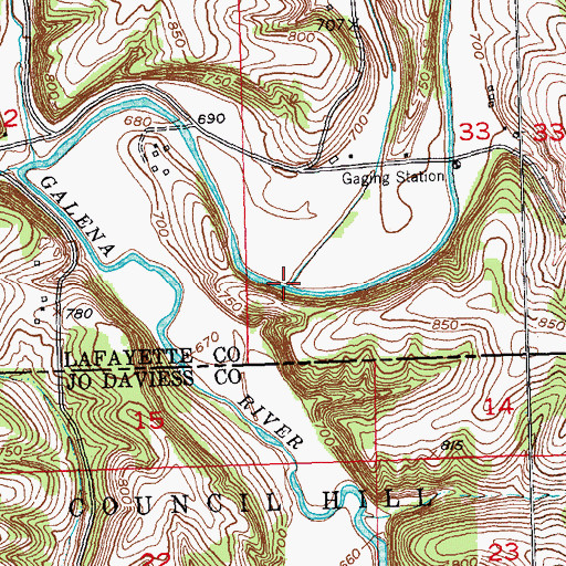 Topographic Map of Coon Branch, WI