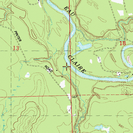 Topographic Map of Coon Gut Creek, WI