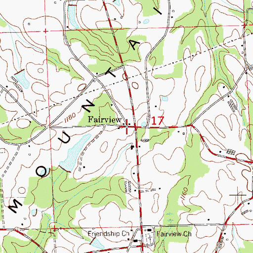 Topographic Map of Fairview, AL