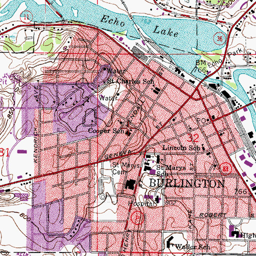 Topographic Map of Cooper Elementary School, WI