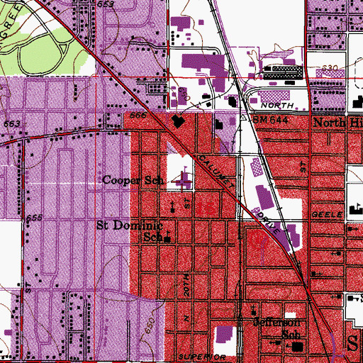 Topographic Map of Cooper Elementary School, WI
