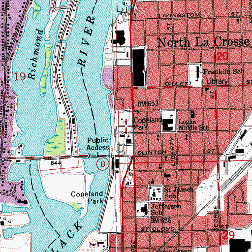 Topographic Map of Copeland Park, WI