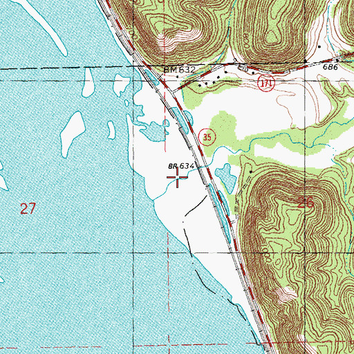 Topographic Map of Copper Creek, WI