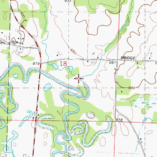 Topographic Map of Copper Creek, WI