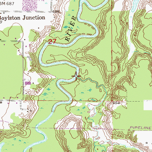 Topographic Map of Copper Creek, WI