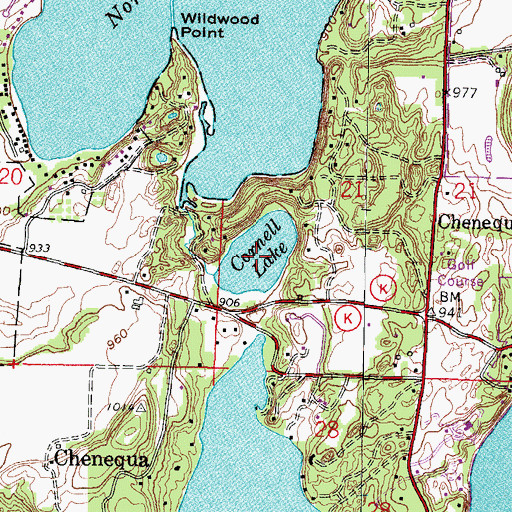 Topographic Map of Cornell Lake, WI
