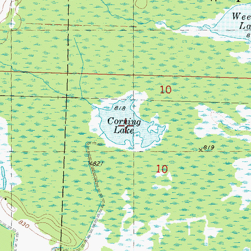 Topographic Map of Corning Lake, WI