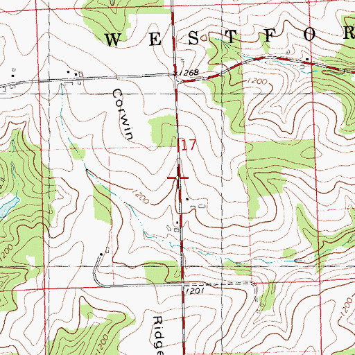 Topographic Map of Corwin Ridge, WI