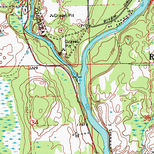 Topographic Map of Couderay River, WI