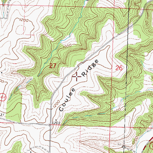 Topographic Map of Coulee Ridge, WI