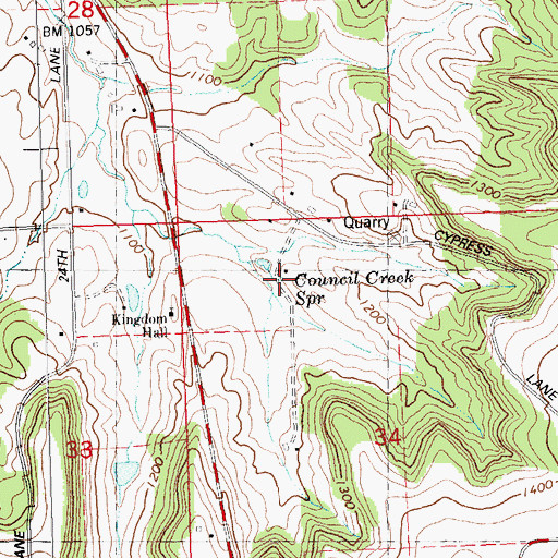 Topographic Map of Council Creek Spring, WI