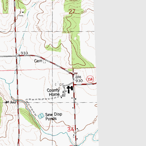 Topographic Map of County Farm School, WI