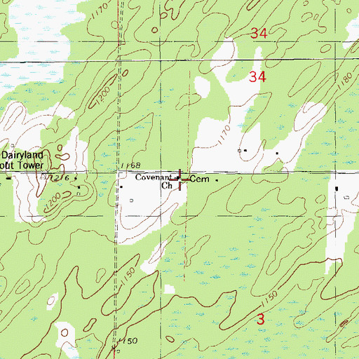 Topographic Map of Covenant Church, WI