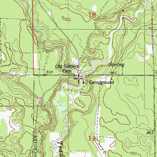 Topographic Map of Cowan Creek, WI