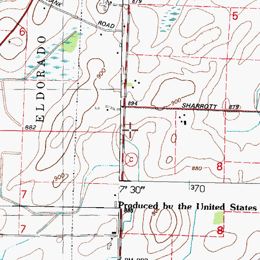 Topographic Map of Cowham School (historical), WI