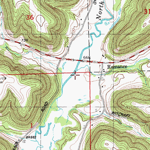 Topographic Map of Cox Creek, WI