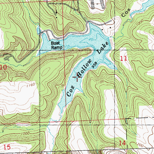 Topographic Map of Cox Hollow Lake, WI