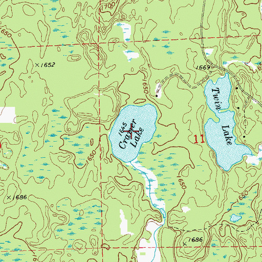 Topographic Map of Cramer Lake, WI