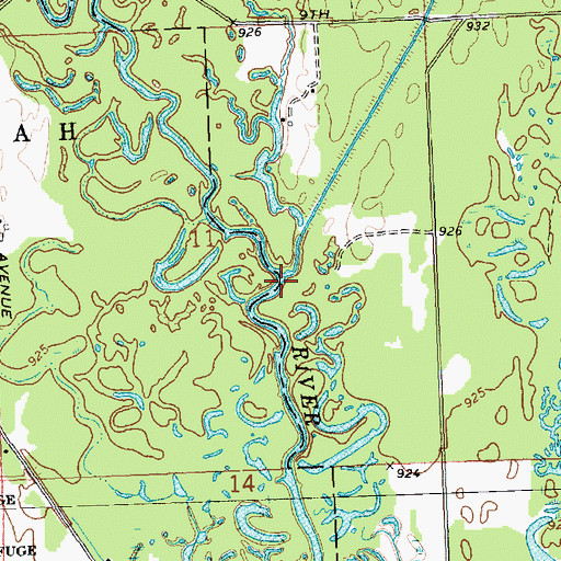 Topographic Map of Cranberry Creek, WI