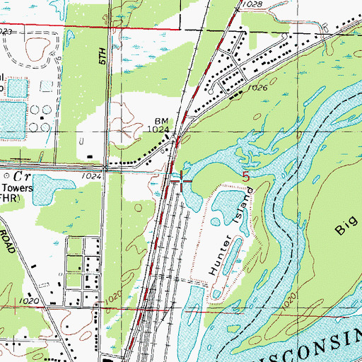 Topographic Map of Cranberry Creek, WI