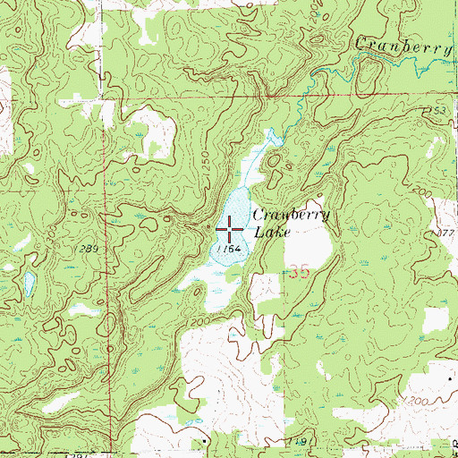 Topographic Map of Cranberry Lake, WI