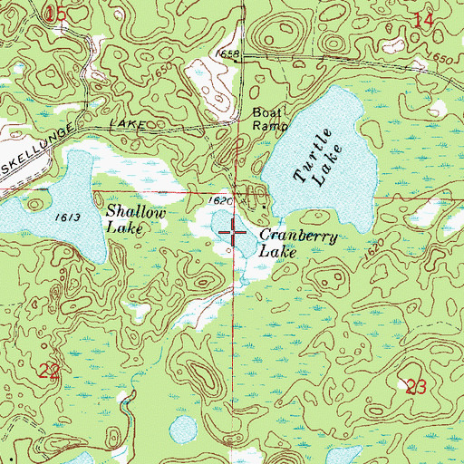Topographic Map of Cranberry Lake, WI