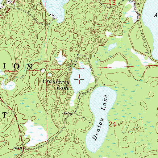 Topographic Map of Cranberry Lake, WI