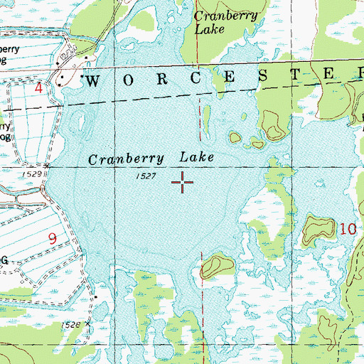 Topographic Map of Cranberry Lake, WI