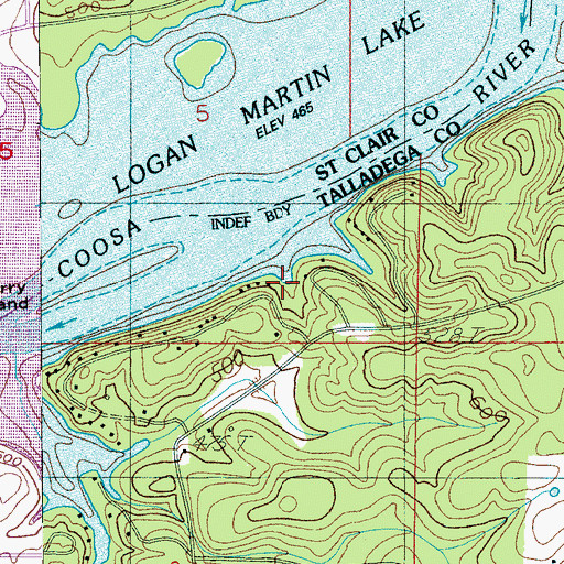 Topographic Map of Fishtrap, AL