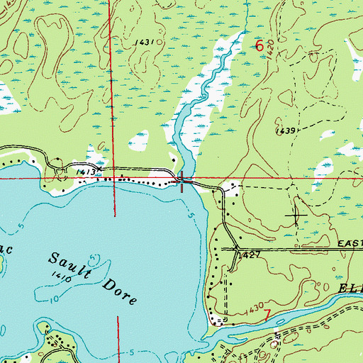 Topographic Map of Crane and Chase Creek, WI