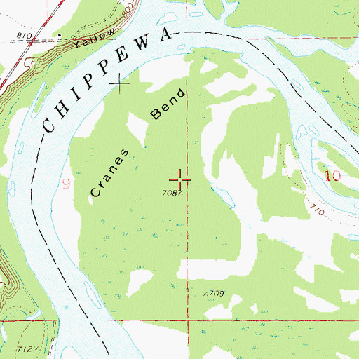 Topographic Map of Cranes Bend, WI