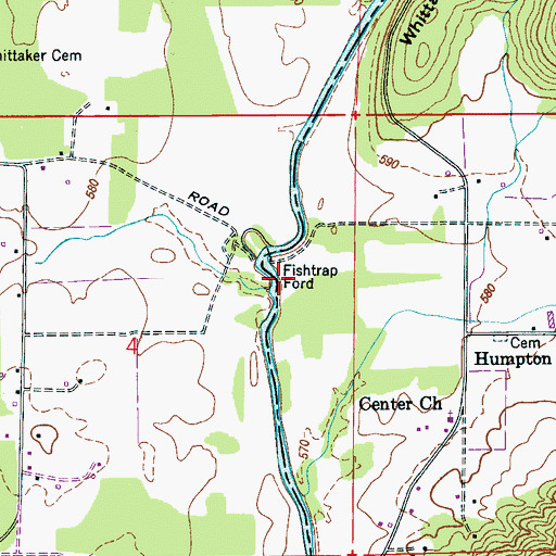 Topographic Map of Fishtrap Ford, AL