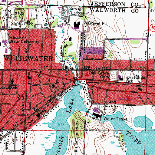 Topographic Map of Cravath Lake, WI