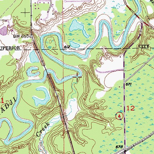 Topographic Map of Crawford Creek, WI