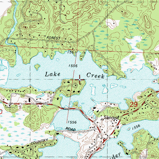 Topographic Map of Lake Creek, WI