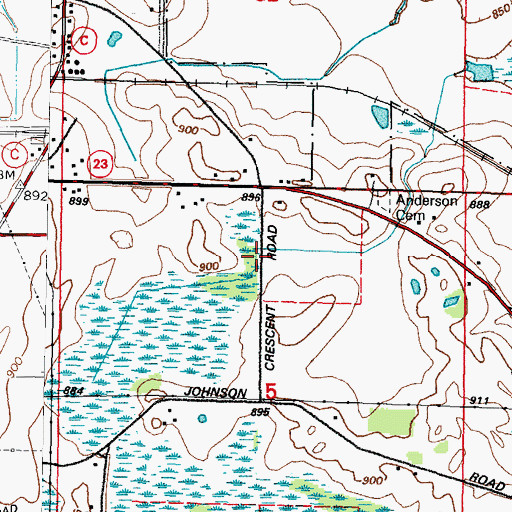Topographic Map of Crescent School, WI