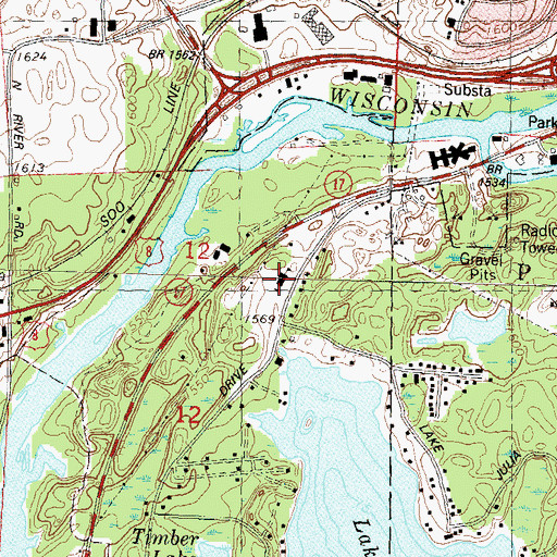 Topographic Map of Crescent Elementary School, WI