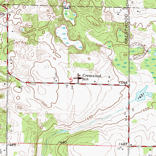 Topographic Map of Crestwood Elementary School, WI