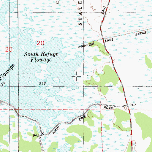 Topographic Map of Crex Meadows State Public Hunting Grounds, WI