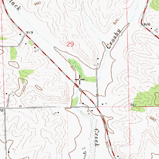 Topographic Map of Crosby Creek, WI
